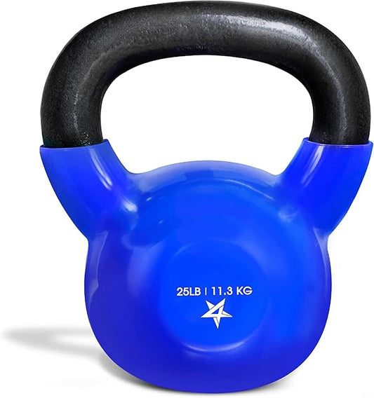 Yes4All 5-100 LB Kettlebells Vinyl Coated Cast Iron for Dumbbell Weights Exercises, Gym, Fitness, Full Body Workout Equipment Push up, Grip and Strength Training-FlexoryFit