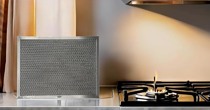 4-Pack Range Hood Filter Insert – Compatible with Broan Ductless Vents – 8.5" x 11.25" x 3/8" Aluminum Mesh & Charcoal Panel for Kitchen Grease Capture