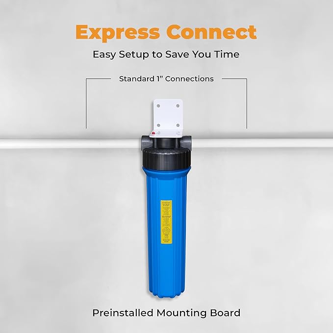 Rotek Water Systems Whole House Water Filtration System | 1-Stage Water Filter System | PHO | Clean Water | Anti-Scale Filter | 20 Inch