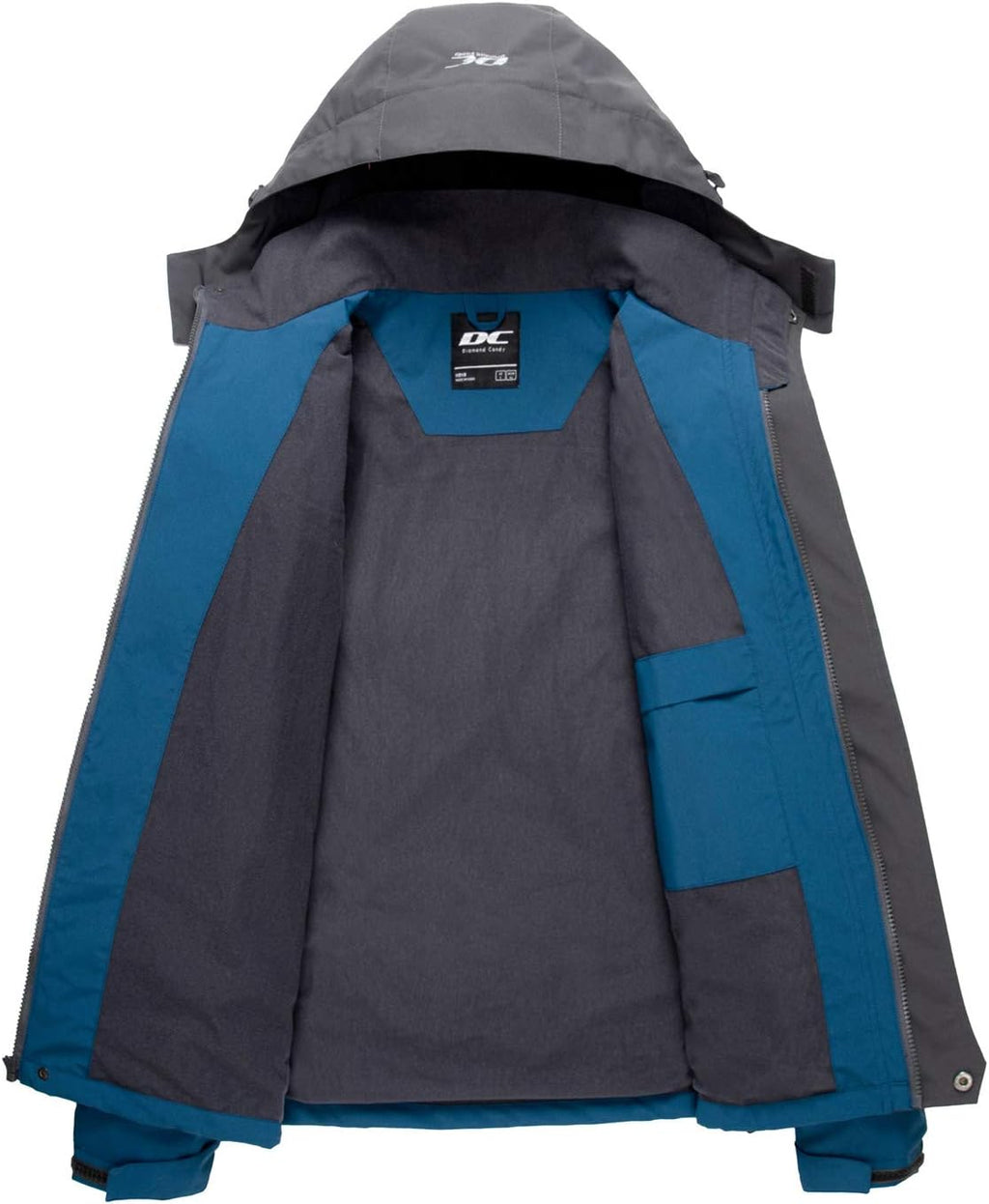 Diamond Candy Men's Hooded Waterproof Jacket Lightweight Rain Jacket Outdoor Casual Sportswear