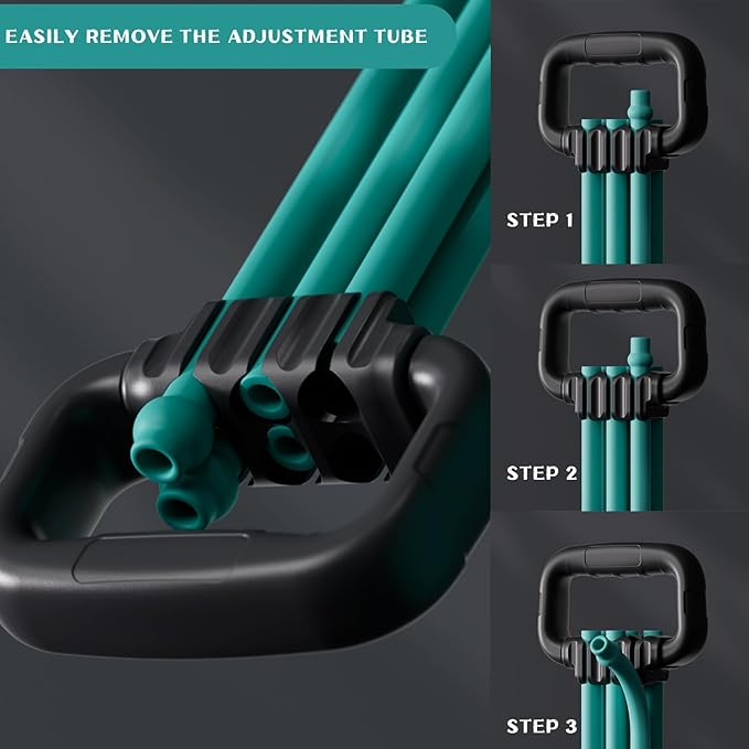 6-Pipe Chest Expander & Shoulder Stretcher - Adjustable Detachable Resistance Tubes for Home Gym, Rehab, Strength Training + Easy Workout Guide (Men/Women)-FlexoryFit