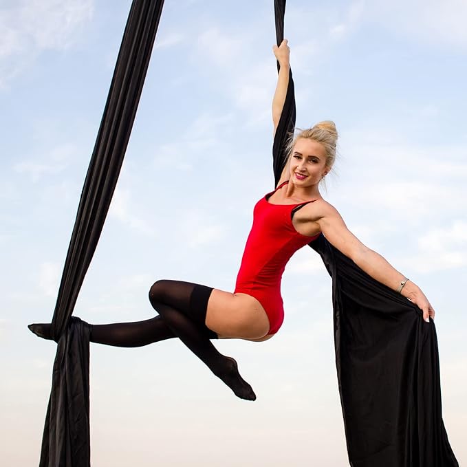 PRIOR FITNESS Aerial Silks Kit Colorful 9/15/20 Yards 40D Nylon Fabric Hammock Set With Hardware & Guide for All Levels Of Aerial Yoga Practice and Acrobatic Flying For Adults Aerial silk-FlexoryFit
