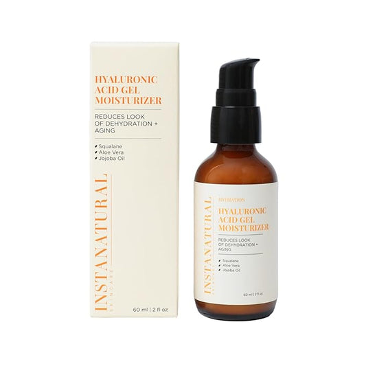 InstaNatural Hyaluronic Acid Gel Moisturizer with Squalane, Aloe Vera & Jojoba Oil | Lightweight Daily Face Cream for Hydrated, Smooth-Looking Skin-FlexoryFit