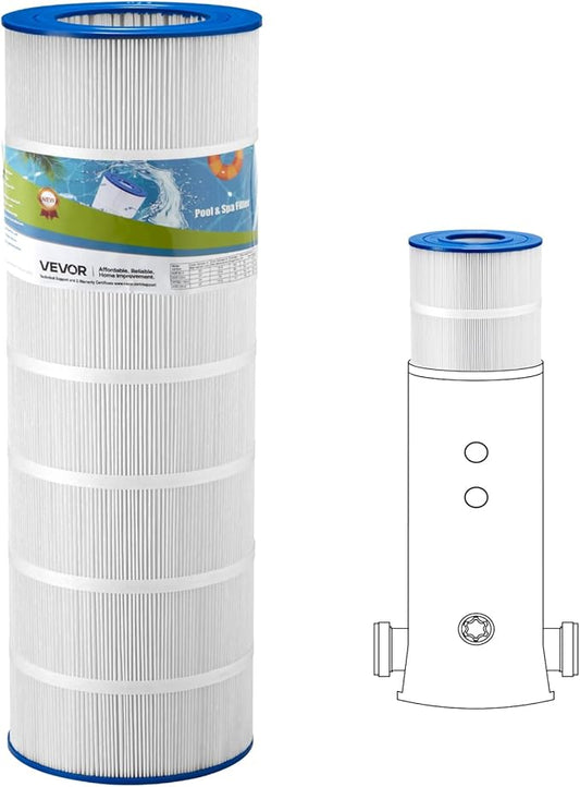 VEVOR CC150 Pool Filter Cartridge Replacement for Pentair Clean & Clear 150, Replace Pleatco PAP150, Pentair R173216, Unicel C-9415, 150 sq.ft,L x OD:31 1/8" x10 1/16"