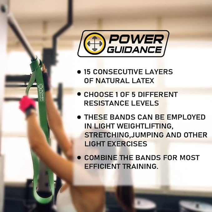 POWER GUIDANCE Pull Up Assist Bands - Stretch Resistance Band - Mobility Band - Powerlifting Bands - by Perfect for Body Stretching, Powerlifting, Resistance Training-FlexoryFit