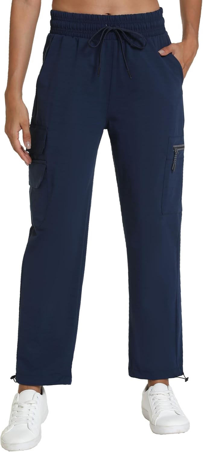 Women's Hiking Pants with Pockets - Travel Lounge Outdoor Quick Drying Lightweight Water Resistant Joggers