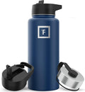 IRON °FLASK Camping & Hiking Hydration Flask with 3 Lids - Stainless Steel, Double Walled & Vacuum Insulated Water Bottle - Leak Proof & BPA Free 32 Oz