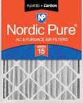 Nordic Pure 16x25x4 (15_1/2 x 24_1/2 x 3_5/8) Pleated Air Filters MERV 15 Plus Carbon 1 Pack