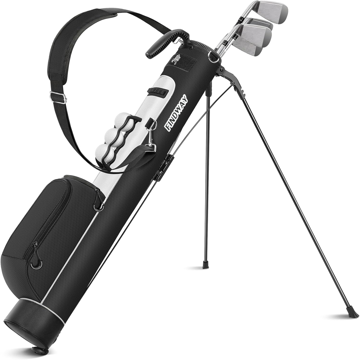Findway Golf Stand Bag, Par 3 Golf Bag Pitch n Putt Small Golf Bag with Ball Holder and Cooler Bag, Lightweight Golf Carry Bag for Men Women