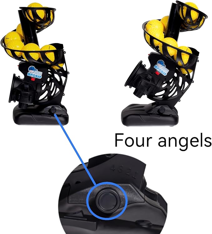 Upgraded Electronic Baseball Pitching Machine for Youth - Adjustable Angles & Speeds,AC Powered & Battery Powered， 8 Practice Balls Included - Ideal for Beginner Batting & Fielding Training