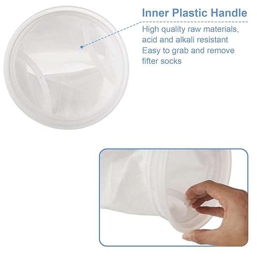 8 Pack 7" x 15.7" Filter Socks 7 Inch Ring by 15.7 Inch Long 200 Micron Filter Bag, Felt Filter Sock for Aquarium, Industry, Chemical, Water Liquid Filter Bags