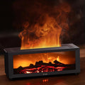 Eseential Oil Diffuser, Fireplace Flame Oil Diffuser - Aromatherapy Aroma Humidifier, Upgrade 7 Flame Colors Noiseless 150ml Remote Control - Perfect for Bedroom Home Office (Fireplace Black)