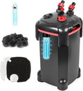 265GPH Canister Filter, 3-Stage External Aquarium Filter Ultra-Quiet Water Circulation Cleaning Machine with Media for Fish Tanks and Aquariums Up to 75 Gallons (265GPH)