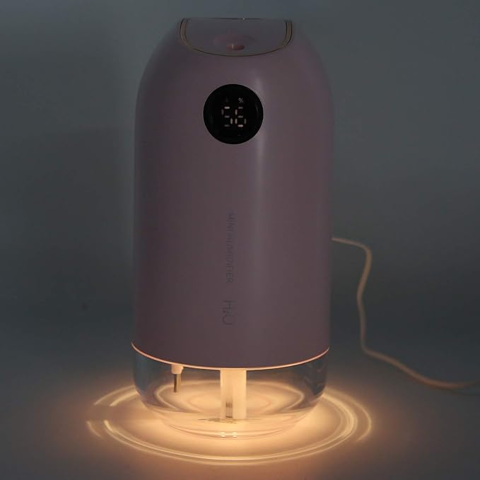 USB Rechargeable Humidifier Mini Humidifier Mist Maker for Home Bedroom Car (Pink)