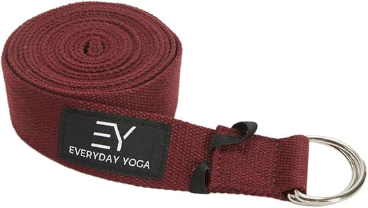 Everyday Yoga Super Strong Strap with Metal D-ring Buckle - Improve Flexibility, Stretching, and Physical Therapy Fitness.-FlexoryFit