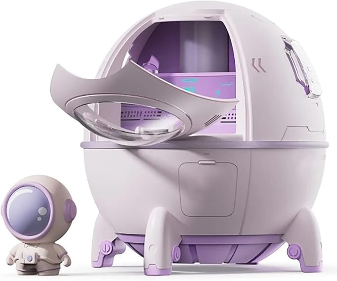 Mini Spaceship Shaped Humidifier with Night Light, USB Cute Humidifier Portable Household Ambient Light Humidifier US Plug