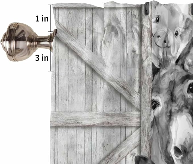 Grey Farmhouse Living Room Curtains 72 Inches Length, Vintage Sunflowers - Image 6