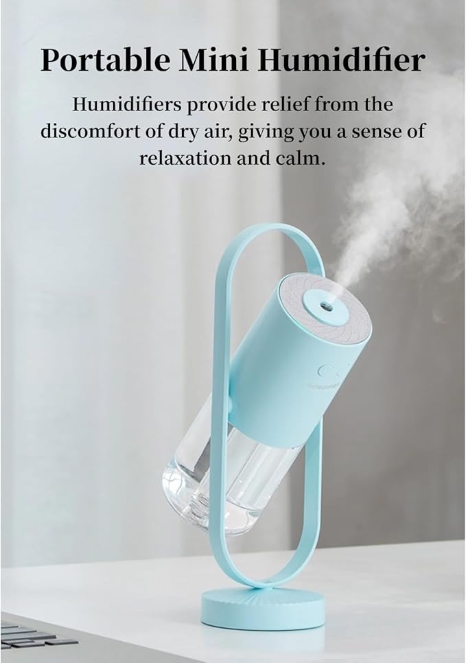 Portable Mini Humidifier, Compact 360° Rotating Cool Mist Air Humidifier Automatic Shutdown for Office for Home for Travel (#1)