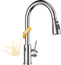 Touchless Kitchen Sink Faucet with Pull Down Sprayer, Stainless Steel Smart Motion Sensor Faucet for Pot Filler, Farmhouse Camper Bar Sink Laundry Room, Brushed Nickel