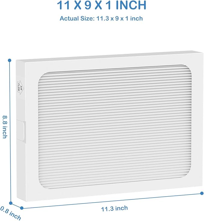 9 x 11 x 1 MERV 13 Replacement Dehumidifier Filter Compatible with Santa Fe Compact70, Ultra70, Element, Compact2, UA 65H dehumidifier Models, 4 Pack