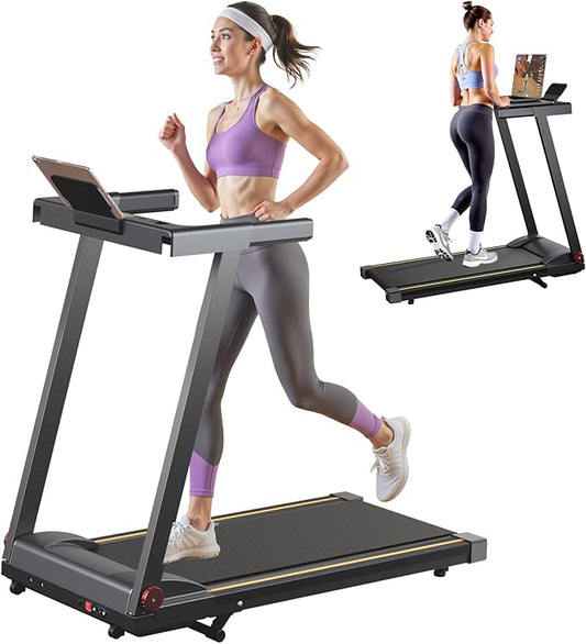 Treadmills for Home, 4-in-1 Foldable Treadmill with Incline, 300 LBS Capacity Running Treadmills for Home Small Spaces with Handles, 3.0 HP Folding Treadmill with Smart APP-FlexoryFit