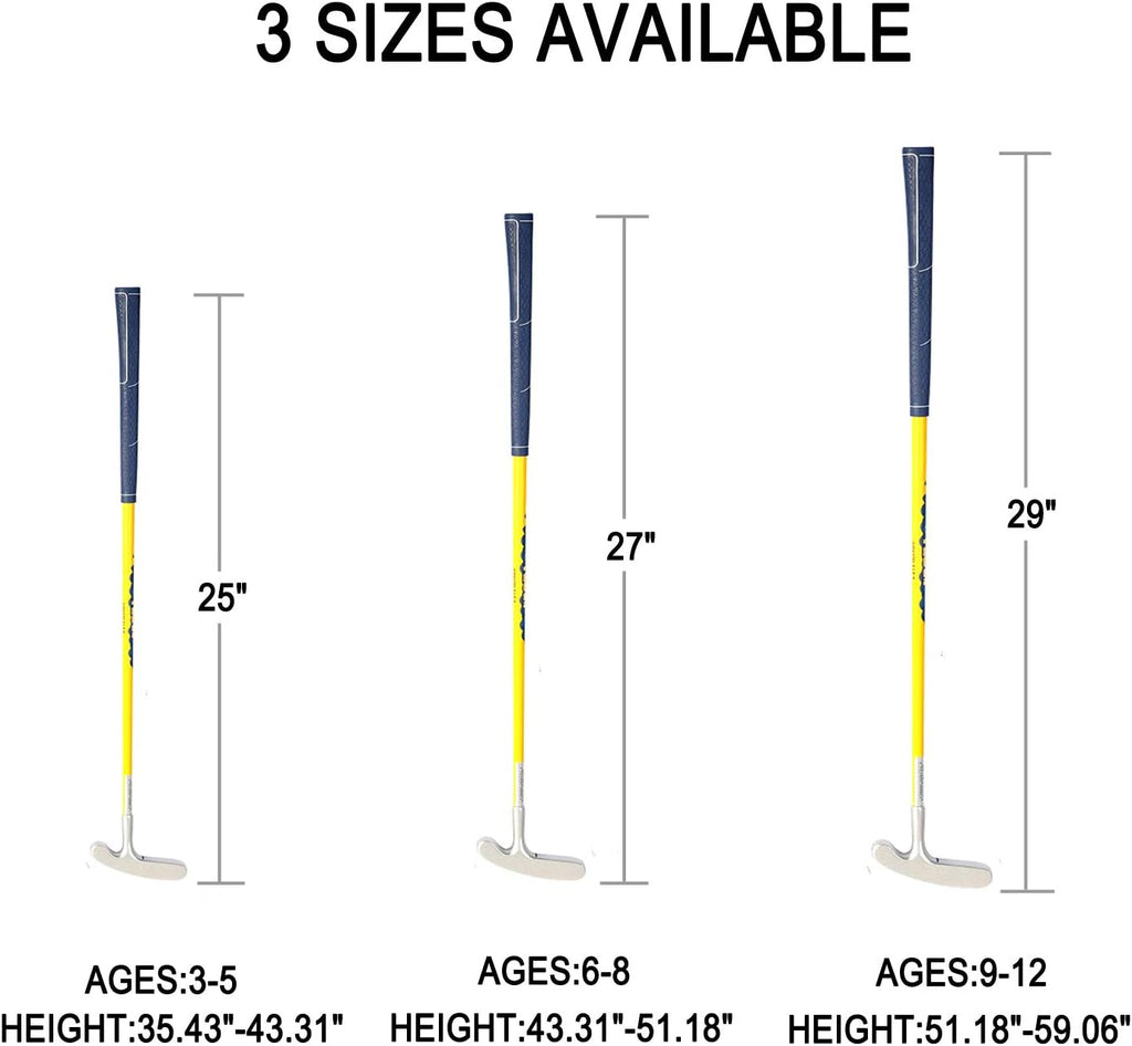 Acstar Two Way Junior Golf Putter Graphite Kids Putter Both Left and Right Handed Easily Use 3 Sizes to Choose Freely for Kids Ages 3-5 6-8 9-12