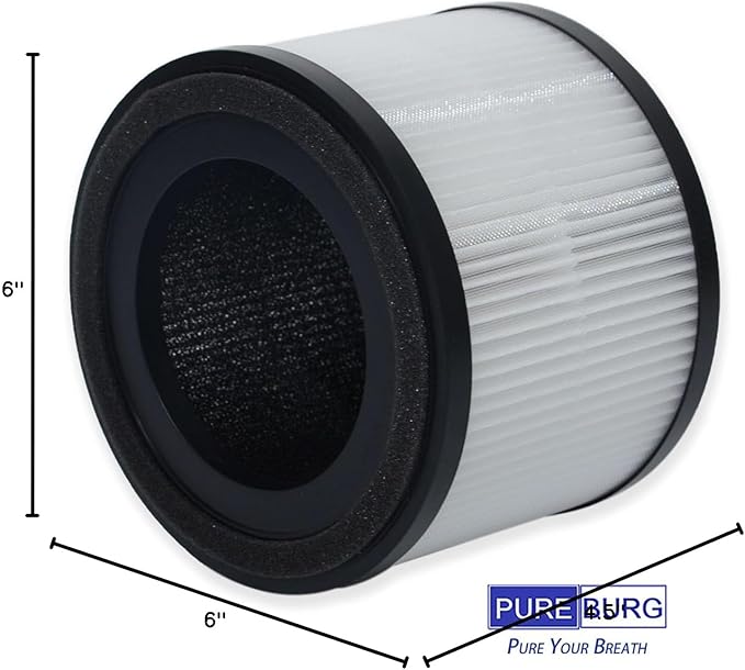 PUREBURG Replacement Filter Compatible with MOOKA AP-S0610L Air Purifier,2-Pack H13 HEPA 3-Stage Filtration Activated Carbon 2-in-1 Air Clean Dust VOCs Odor