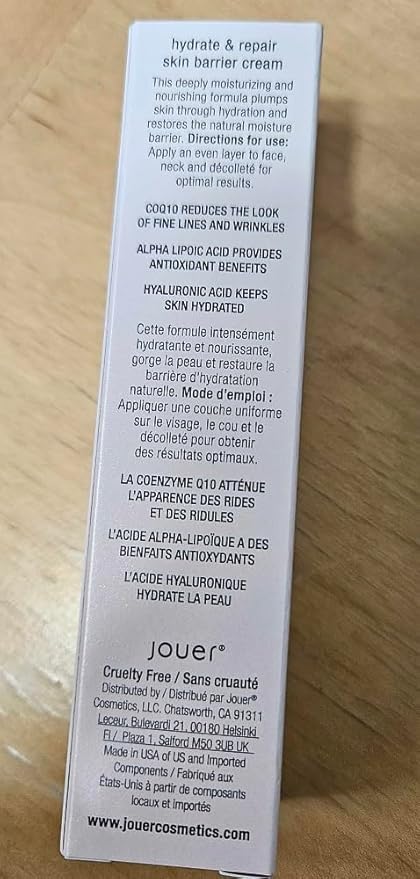 Jouer Skin Barrier Cream - Skin Barrier Repair Moisturizer - Hydrating Hyaluronic Acid DD Cream - Wrinkle Cream - Anti Aging Night Face Cream with Alpha Lipoic Acid and Coq10-2 oz-FlexoryFit