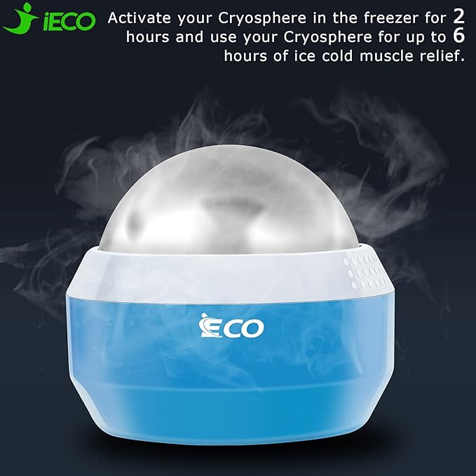 iECO Cryosphere Cold Massage Roller Ball - Massage Ball for Cold & Heat Relief, Myofascial Release, Trigger Point Therapy, Muscle Knots - Deep Tissue Ice Massager-FlexoryFit