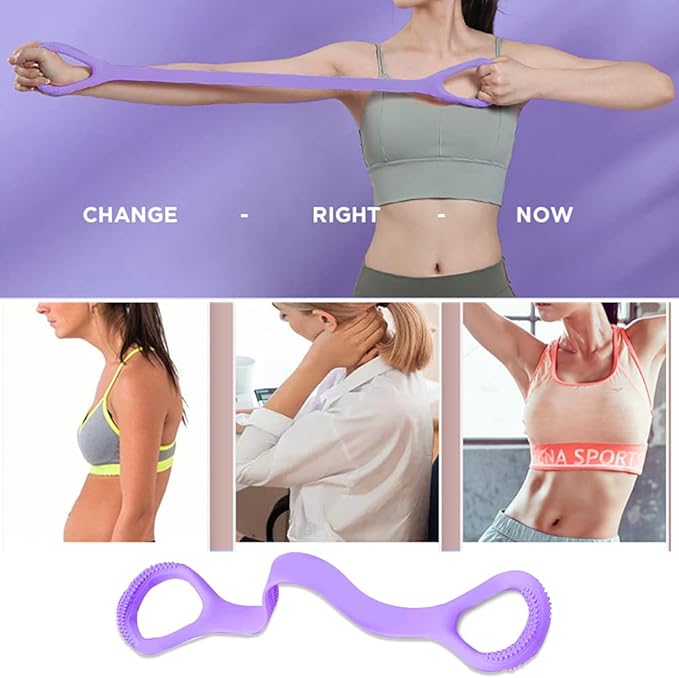 Figure 8 Fitness Resistance Band, Arm|Back Training Elastic Ropes - Pure Barre Workout Chest Arm and Shoulder Stretch Bands Exercise Equipment for Physical Therapy,Yoga,Pilates, Stretching-FlexoryFit