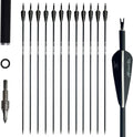 31inch Carbon Arrow Archery Targeting Practice Hunting Arrows for Compound & Recurve Bow with Removable Tips(Pack of 12)
