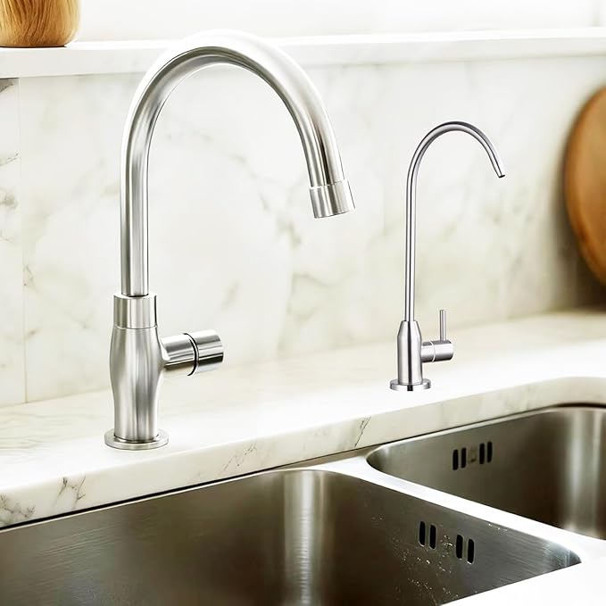 Stainless Steel Brushed Filter Faucet, Drinking Water Faucet, Kitchen Sink Faucet Lead-Free fit Kitchen bar Drinking Water Sparkling Chiller Purifier System