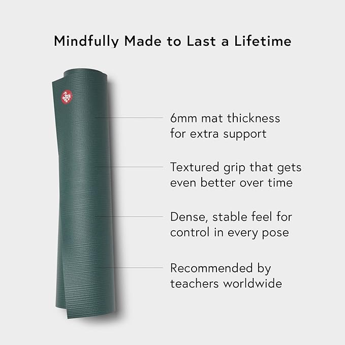 Manduka PRO Yoga Mat - 6mm | Lifetime Durability | Hygienic Construction | Premium Studio Quality | Teacher Approved-FlexoryFit