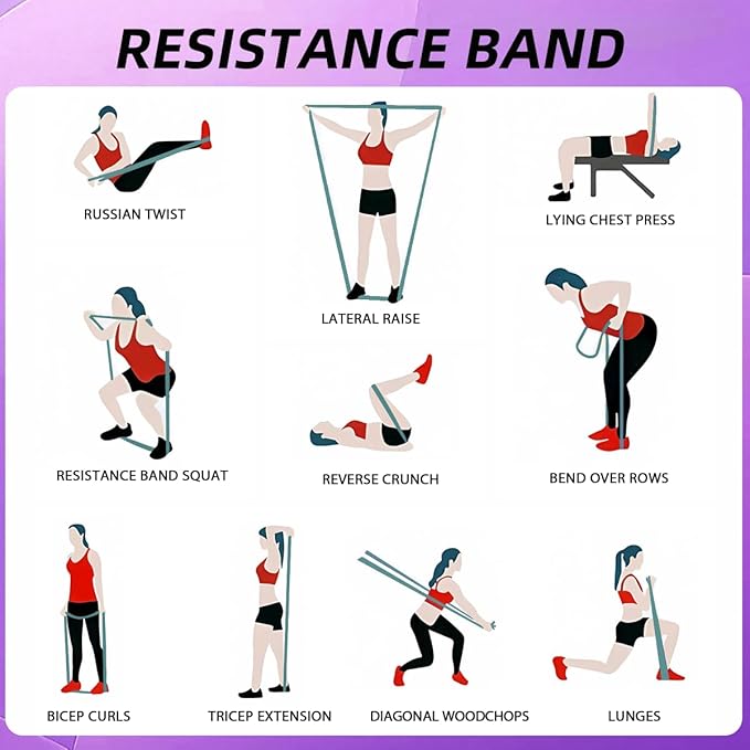 WHATAFIT Resistance Bands, Pull Up Assistance Bands, Exercise Bands, Workout Bands Set for Men and Women Home Fitness, Body Stretching, Strength Training, Physical Therapy-FlexoryFit