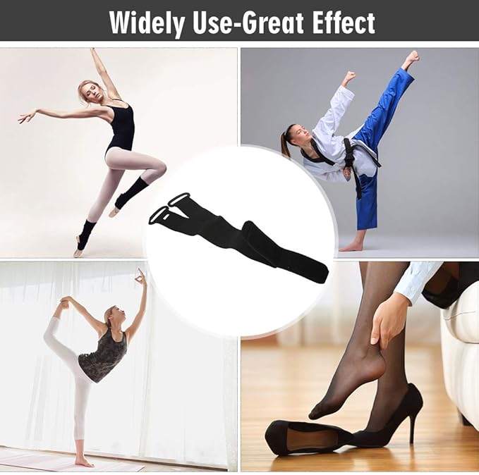 ZJchao Stretching Strap Yoga Strap, Foot Drop Fascitis Plantar Ankle Training Belt, Exercise Strap, Black, OK Cloth-FlexoryFit