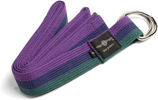 Hugger Mugger D-Ring Cotton Yoga Strap - Super Strong Cotton, Metal D-Ring Buckle, Multiple Lengths Available-FlexoryFit