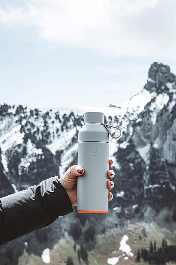 Ocean Bottle - Recycled Stainless Steel Drinks Reusable Water Bottle - Eco-Friendly & Reusable - Rock Grey - 17 oz