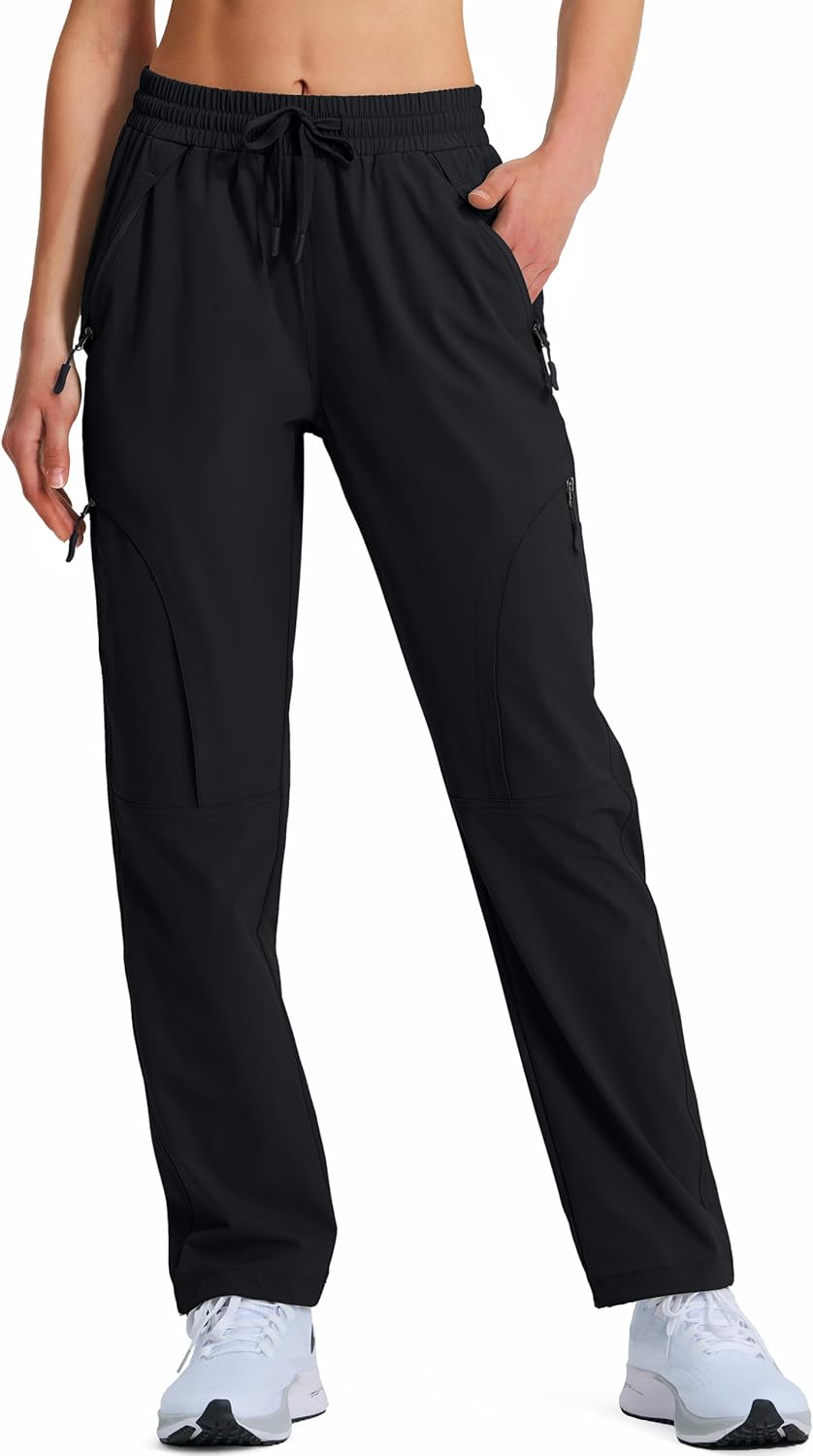 Women's Hiking Pants Quick Dry Lightweight Cargo Pants UPF 50 Water Resistant Zipper Pockets for Golf Travel Work Camping