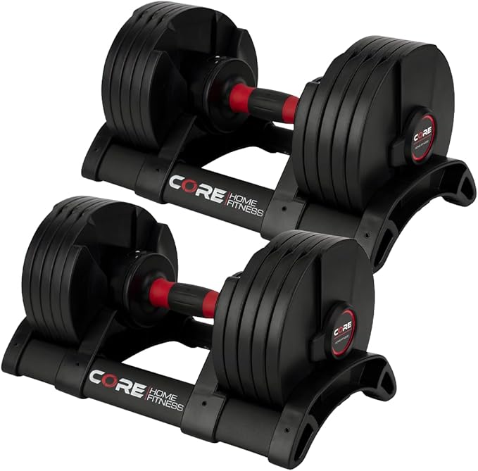 Core Fitness® Adjustable Dumbbell Weight Set by Affordable Dumbbells-FlexoryFit