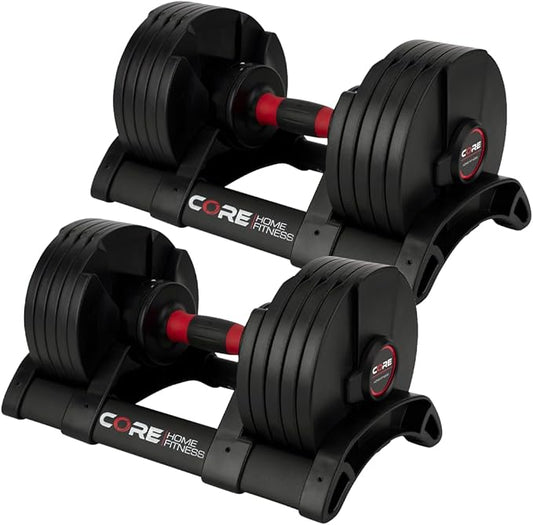 Core Fitness® Adjustable Dumbbell Weight Set by Affordable Dumbbells-FlexoryFit