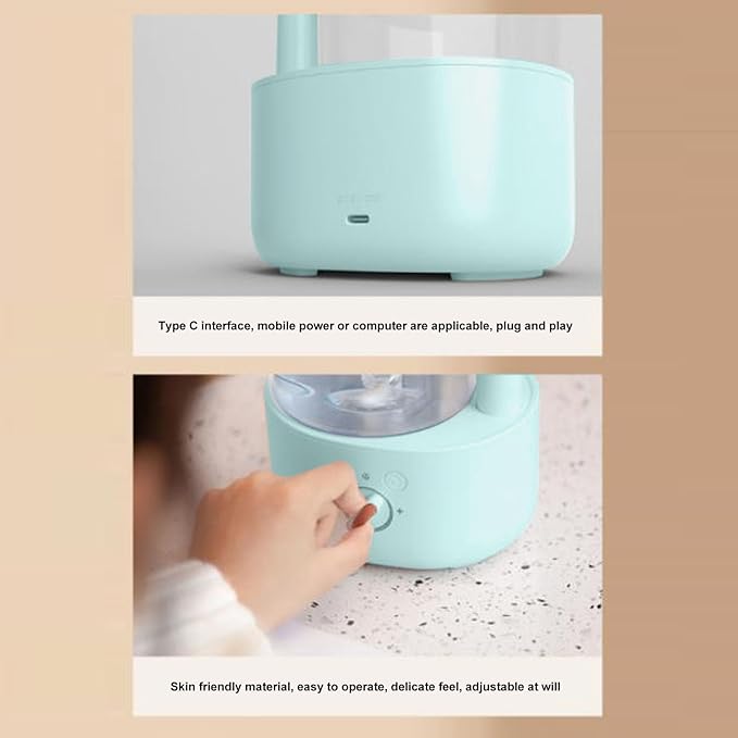 Waterspout Aroma Humidifier, Multifunctional One Piece Design Mute 5V 6W USB Essential Oil Diffuser for Car Office Room Bedroom(Green)