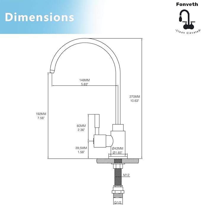 Drinking Faucet, Oil Rubbed Bronze Reverse Osmosis Faucet Single Handle RO Brass Water Filter Faucet Kitchen Bar