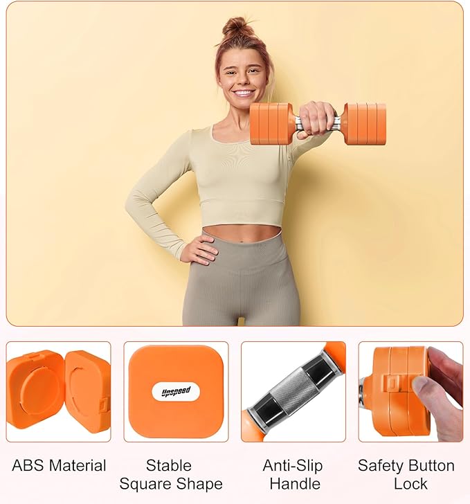 15LB 20LB 50LB Adjustable Dumbbell Set Free Weights Dumbbells Set for Women Men Hand Weights Sets Adjust Dumbbell Weight Sets for Home Gym Exercise Workout Strength Training Equipments-FlexoryFit