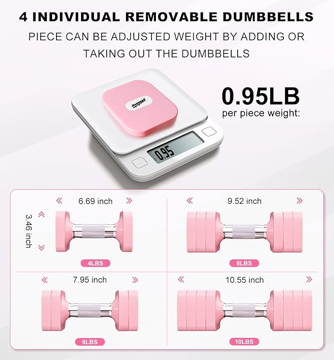 15LB 20LB 50LB Adjustable Dumbbell Set Free Weights Dumbbells Set for Women Men Hand Weights Sets Adjust Dumbbell Weight Sets for Home Gym Exercise Workout Strength Training Equipments-FlexoryFit