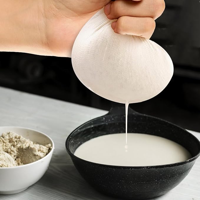 12 Pieces Milk Nut Bag Strainer 7" x 11", Reusable Cheese Cloth Bag for Straining Fruit Juice, Fine Mesh Food Cloth Strainer Filter for Cream Cold Brew Coffee Butter Yogurt Tea Tofu (20x30cm)