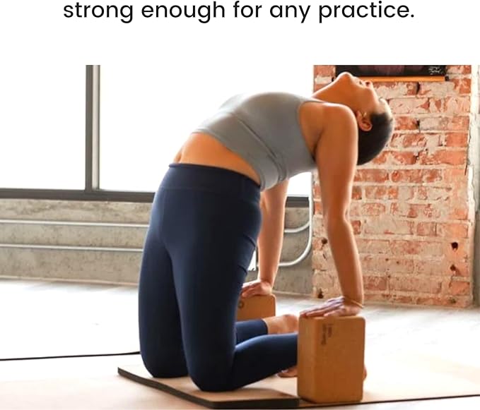 Premium Cork Yoga Blocks - Extra Large Yoga Block 2-Pack or Extra Tall 1-Pack for Inflexible Yogis | Natural, High-Density Cork for Superior Support & Stability | Optional Yoga Strap & Gift Box-FlexoryFit