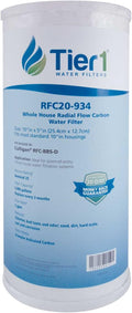 Tier1 25 Micron 10 Inch x 4.5 Inch | Whole House Radial Flow Carbon Block Water Filter Replacement Cartridge | Compatible with Pentek RFC-BB, FXHTC, 155141-43, WRC25HD, Home Water Filter