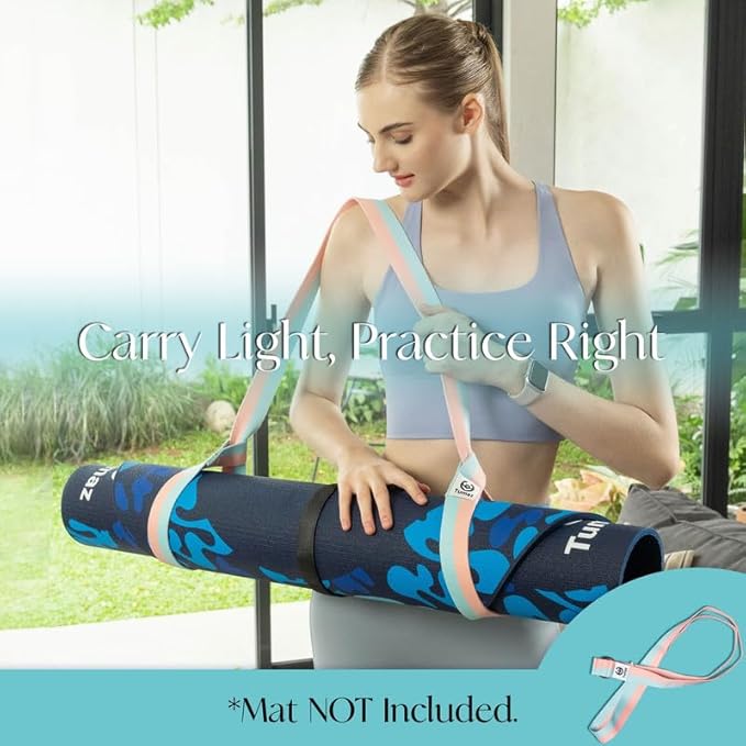 Tumaz Yoga Mat Strap [MAT NOT Included] (2 Sizes) with Extra Thick & Comfy Delicate Texture, Adjustable Yoga Mat Carrier-FlexoryFit