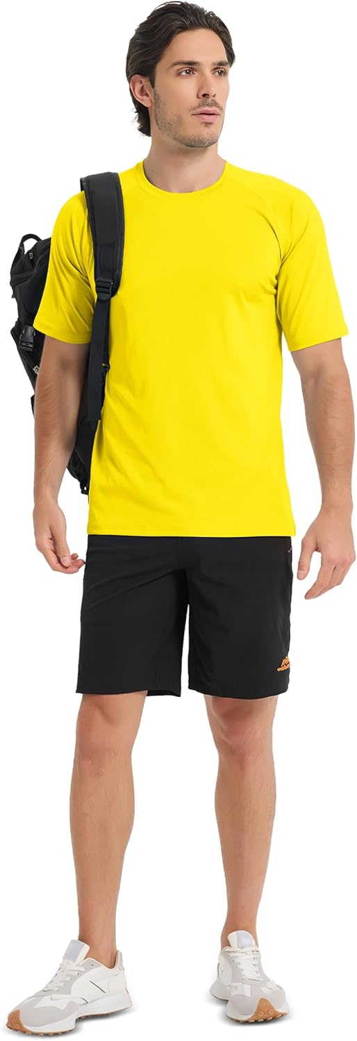 MAGCOMSEN Men's Short Sleeve UPF 50+ Sun Protection Shirts Quick Dry Athletic T-Shirt Hiking Running Swimming Rash Guard