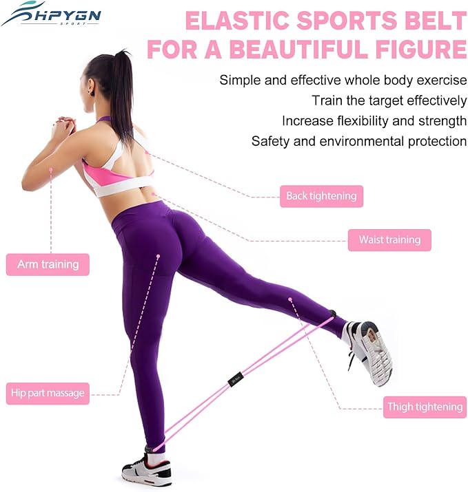 HPYGN Resistance Bands, Figure 8 Exercise Bands for Women Men, 8 Shaped Resistance Bands for Arms, Chest Expander, Yoga Gym Fitness Pulling Rope 8 Word Elastic for Exercise Muscle Training Tubing-FlexoryFit
